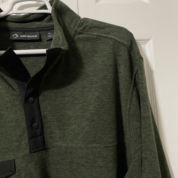 Dri-Duck Mens Green Fleece UPF50 1/4 Snap Jacket Sweater size 4XL - Picture 7 of 9